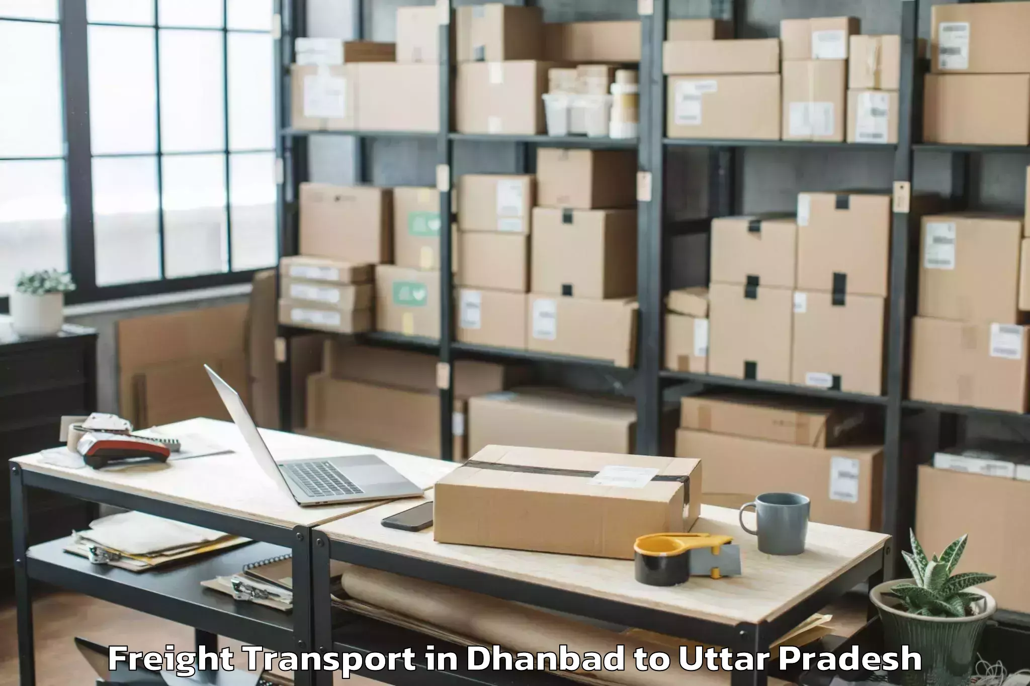 Trusted Dhanbad to Pukhrayan Freight Transport